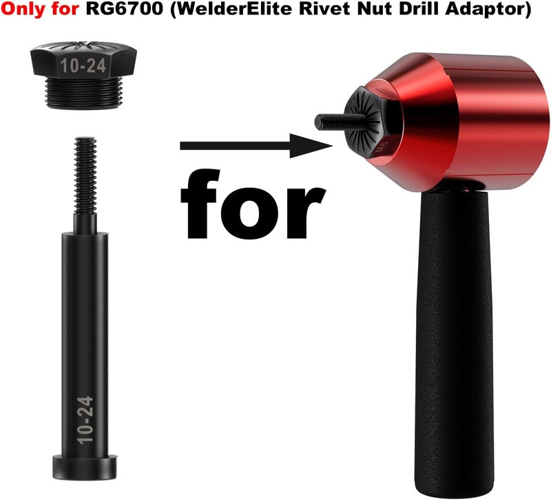 WelderElite Store Mandrels 10-24 (Accessories Rivet Nut Drill Adaptor Tool ‎RG6700) - Image 3